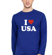 Load image into Gallery viewer, I Love USA T Full Sleeves T-Shirt for Men-Royal Blue-Ektarfa.online
