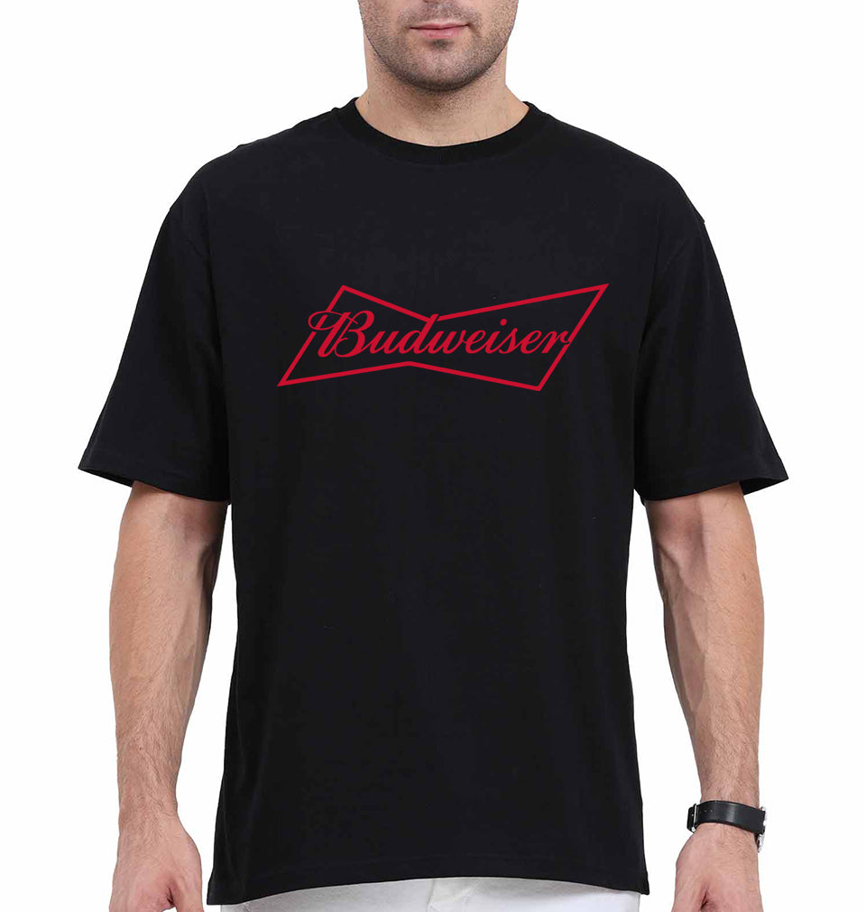 Budweiser Oversized T-Shirt for Men-Black-Ektarfa.online