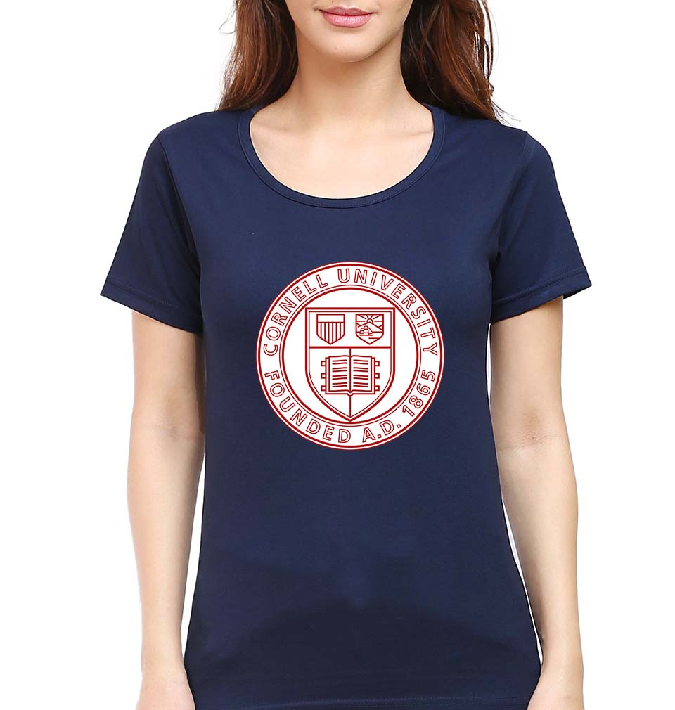 Cornell University T-Shirt for Women-Navy Blue-Ektarfa.online