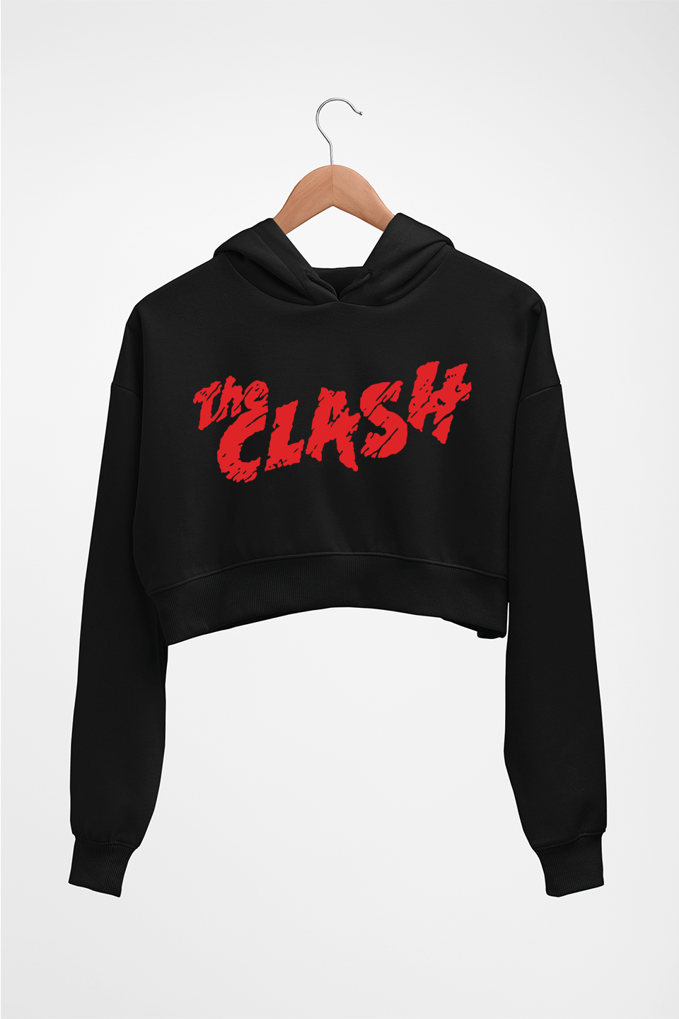 The Clash Crop HOODIE FOR WOMEN-Black-Ektarfa.online