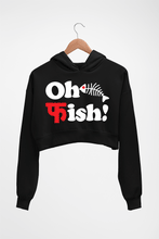Load image into Gallery viewer, Fish Funny Crop HOODIE FOR WOMEN-Black-Ektarfa.online
