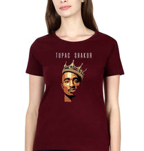 Load image into Gallery viewer, 2Pac Tupac T-Shirt for Women-Maroon-Ektarfa.online
