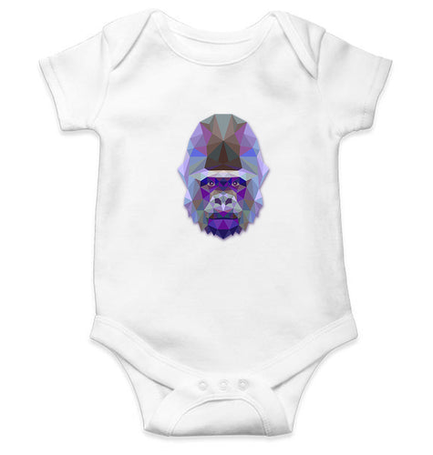 TRIANGLE_GORILLA Kids Romper For Baby Boy/Girl-0-5 Months(18 Inches)-White-Ektarfa.online