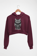 Load image into Gallery viewer, Owl Crop HOODIE FOR WOMEN-Maroon-Ektarfa.online
