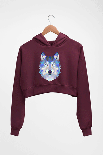 Wolf Crop HOODIE FOR WOMEN-Maroon-Ektarfa.online