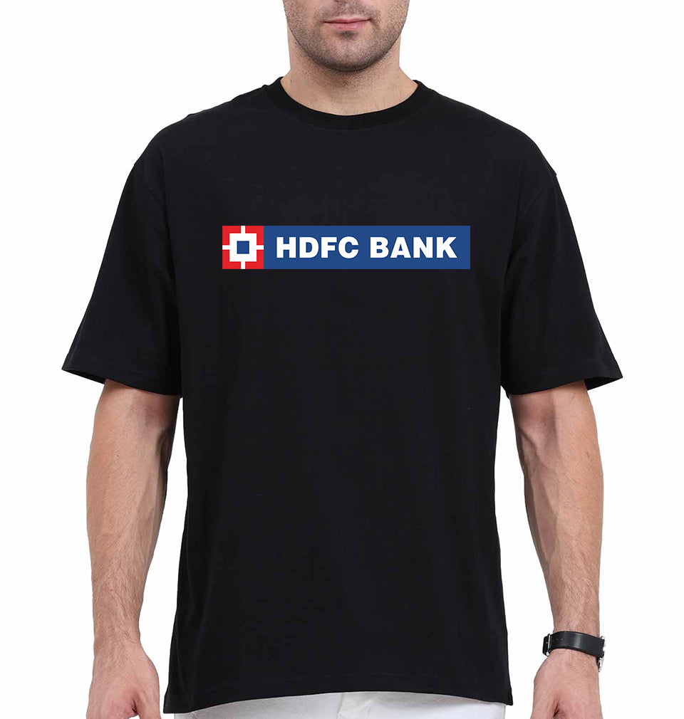 HDFC Bank Oversized T-Shirt for Men-Black-Ektarfa.online
