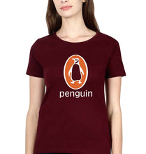 Load image into Gallery viewer, Penguin T-Shirt for Women-Maroon-Ektarfa.online
