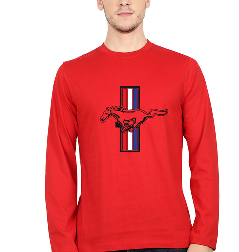 Ford Mustang Full Sleeves T-Shirt for Men-Red-Ektarfa.online