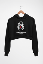 Load image into Gallery viewer, Black Widow Spider Crop HOODIE FOR WOMEN-Black-Ektarfa.online
