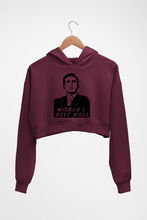 Load image into Gallery viewer, Michael Scott Best Boss Crop HOODIE FOR WOMEN-Maroon-Ektarfa.online
