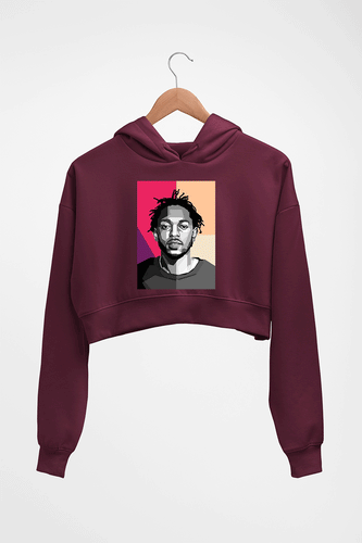 Kendrick Lamar Crop HOODIE FOR WOMEN-Maroon-Ektarfa.online