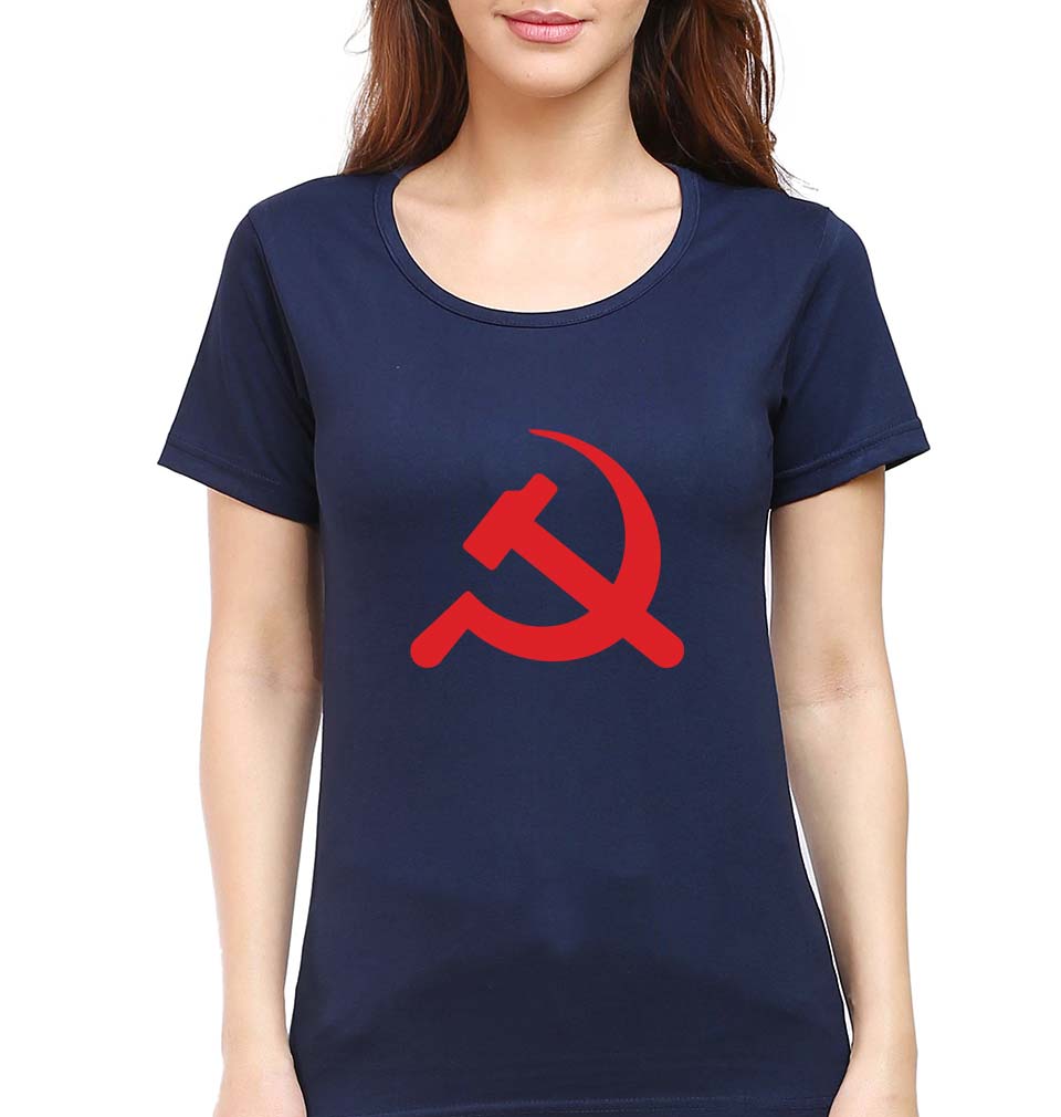 Communist party T-Shirt for Women-Navy Blue-Ektarfa.online