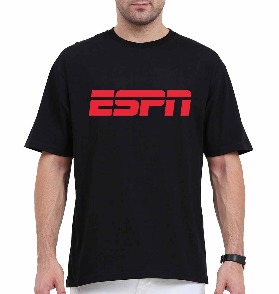 ESPN Oversized T-Shirt for Men-Black-Ektarfa.online