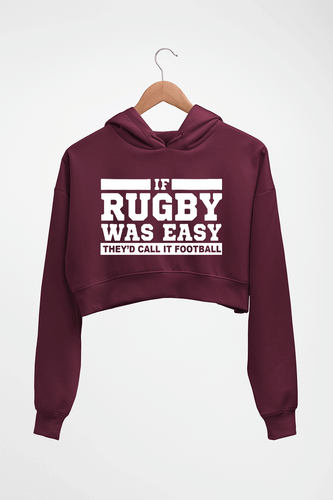 Rugby Crop HOODIE FOR WOMEN-Maroon-Ektarfa.online