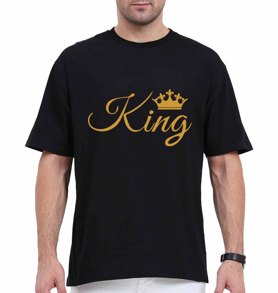 King Oversized T-Shirt for Men-Black-Ektarfa.online