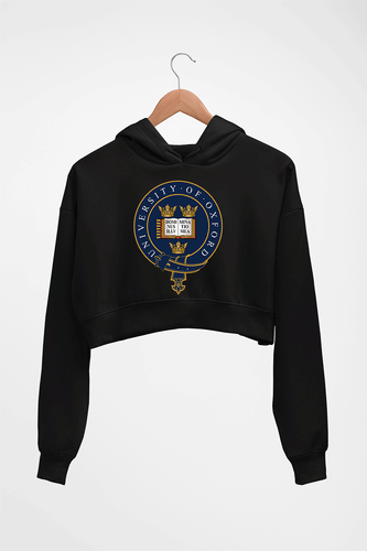 University of Oxford Crop HOODIE FOR WOMEN-Black-Ektarfa.online