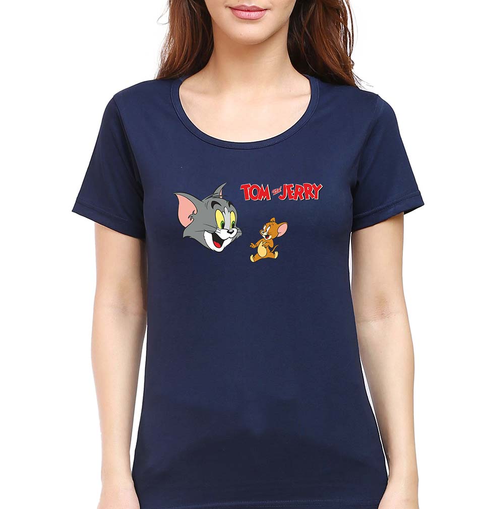 Tom and Jerry T-Shirt for Women-Navy Blue-Ektarfa.online