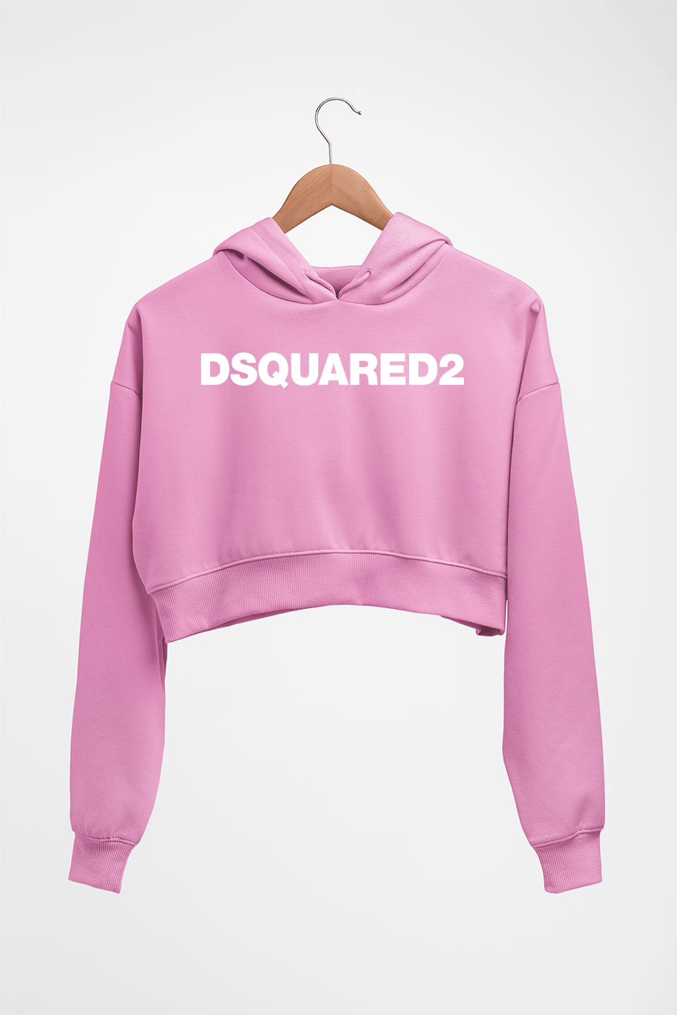 Dsquared2 Crop HOODIE FOR WOMEN-Light Baby Pink-Ektarfa.online