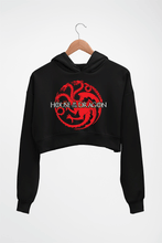 Load image into Gallery viewer, House of the Dragon Crop HOODIE FOR WOMEN-Black-Ektarfa.online
