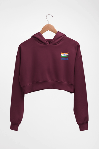 India Crop HOODIE FOR WOMEN-Maroon-Ektarfa.online