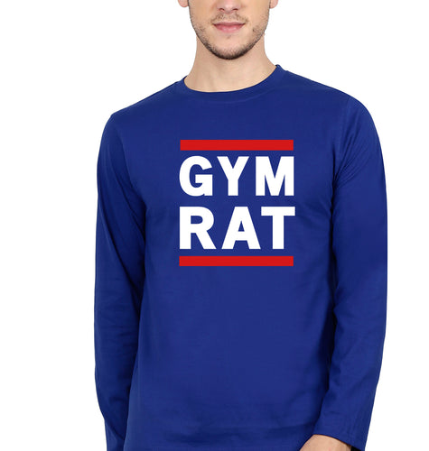 Gym Rat Full Sleeves T-Shirt for Men-Royal Blue-Ektarfa.online