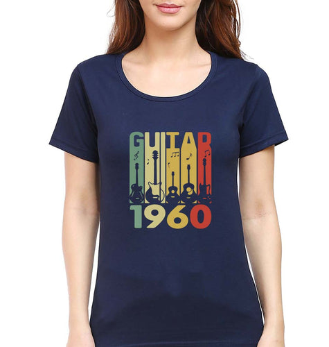 Guitar T-Shirt for Women-Navy Blue-Ektarfa.online