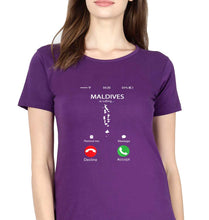 Load image into Gallery viewer, Maldives Calling T-Shirt for Women-Purple-Ektarfa.online
