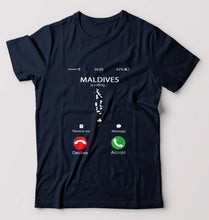 Load image into Gallery viewer, Maldives Calling T-Shirt for Men-Navy Blue-Ektarfa.online

