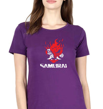 Load image into Gallery viewer, Cyberpunk Samurai T-Shirt for Women-Purple-Ektarfa.online
