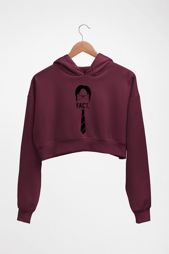 Dwight Schrute Crop HOODIE FOR WOMEN-Maroon-Ektarfa.online