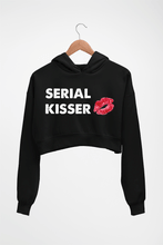 Load image into Gallery viewer, Serial Kisser Crop HOODIE FOR WOMEN-Black-Ektarfa.online
