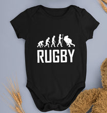 Load image into Gallery viewer, Rugby Evolution Kids Romper For Baby Boy/Girl-0-5 Months(18 Inches)-Black-Ektarfa.online
