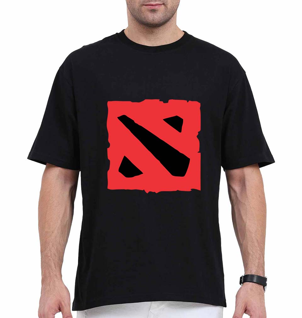 Dota Oversized T-Shirt for Men-Black-Ektarfa.online