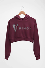 Load image into Gallery viewer, Vikings Crop HOODIE FOR WOMEN-Maroon-Ektarfa.online
