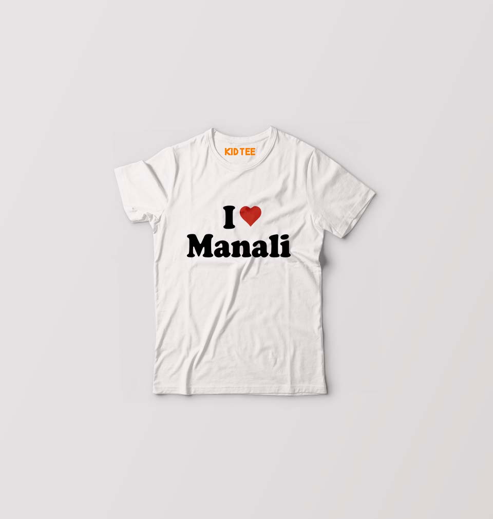 I Love Manali Kids T-Shirt for Boy/Girl-White-Ektarfa.online