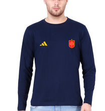 Load image into Gallery viewer, Spain Football Full Sleeves T-Shirt for Men-Navy Blue-Ektarfa.online
