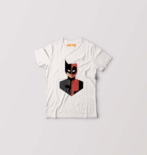 Deadpool & Batman Kids T-Shirt for Boy/Girl-White-Ektarfa.online