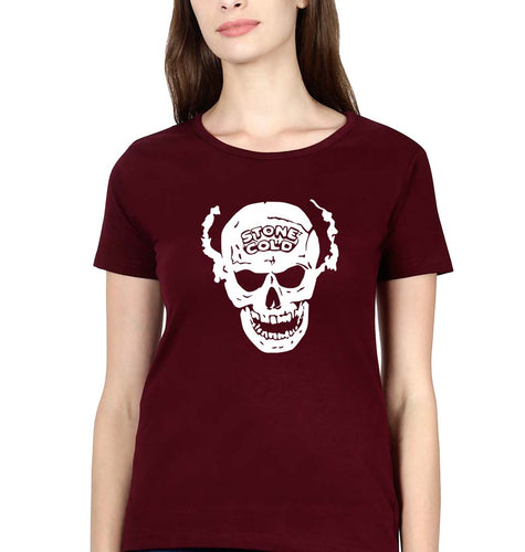 Stone Cold Steve Austin (WWE) T-Shirt for Women-Maroon-Ektarfa.online