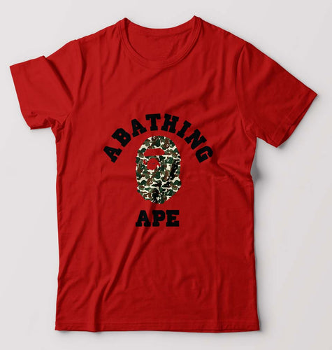 A Bathing Ape T-Shirt for Men-Red-Ektarfa.online