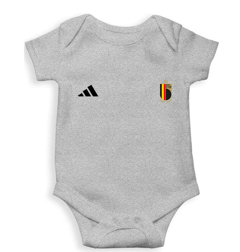 Belgium Football Kids Romper For Baby Boy/Girl-0-5 Months(18 Inches)-Grey-Ektarfa.online