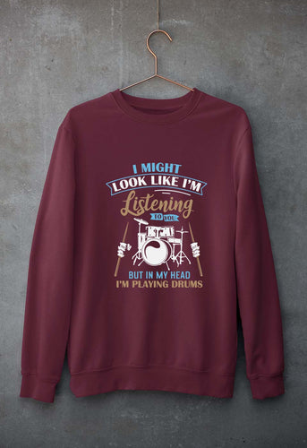 Drummer Unisex Sweatshirt for Men/Women-Maroon-Ektarfa.online