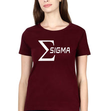 Load image into Gallery viewer, Sigma T-Shirt for Women-Maroon-Ektarfa.online

