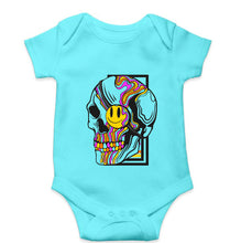 Load image into Gallery viewer, Trippy Psychedelic Skull Emoji Kids Romper For Baby Boy/Girl-Sky Blue-Ektarfa.online
