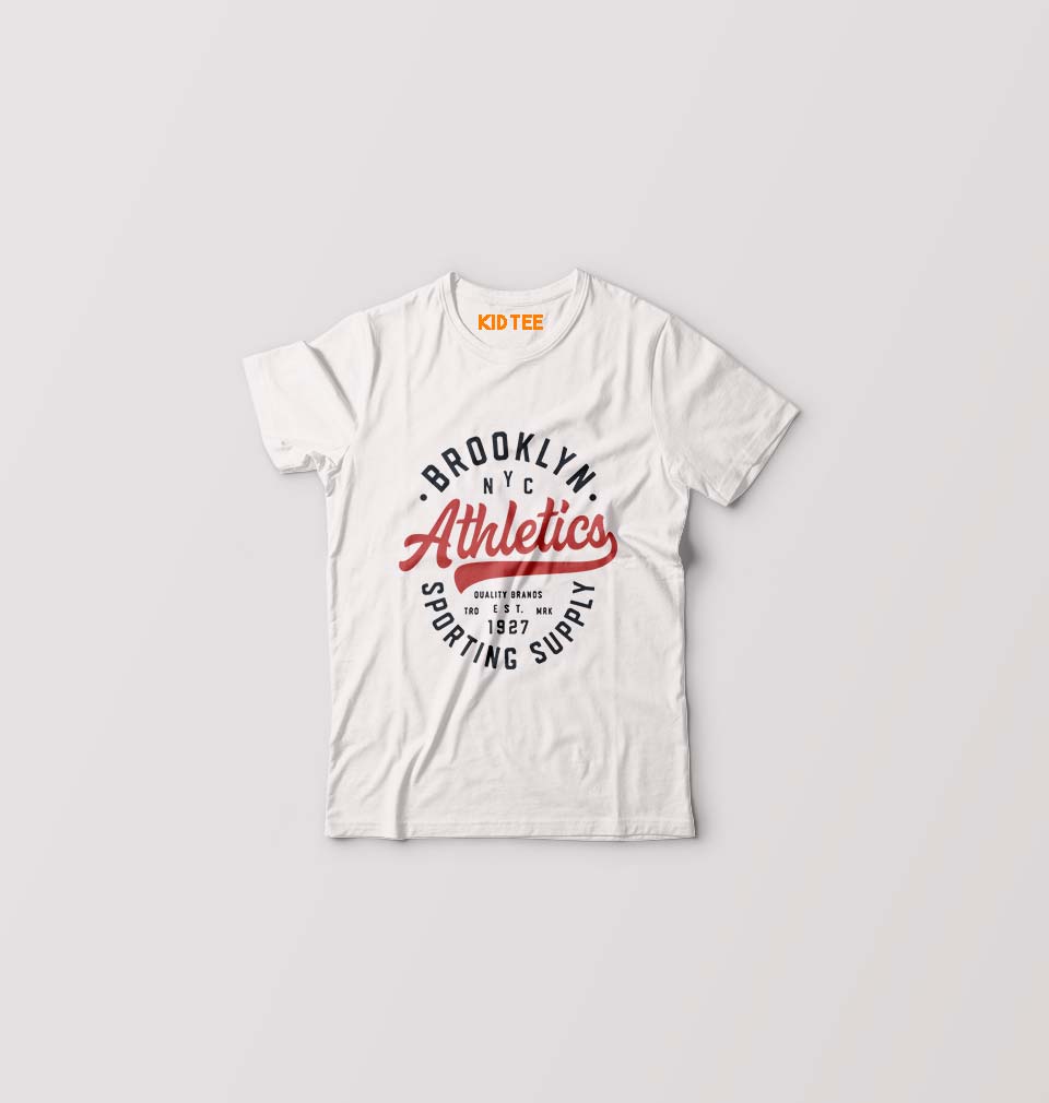 Varsity Brooklyn NYC Kids T-Shirt for Boy/Girl-White-Ektarfa.online