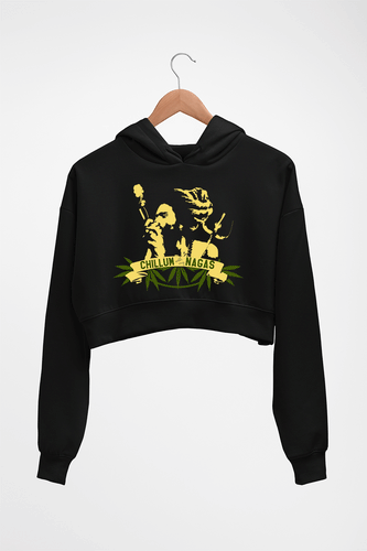Chillam Weed Crop HOODIE FOR WOMEN-Black-Ektarfa.online