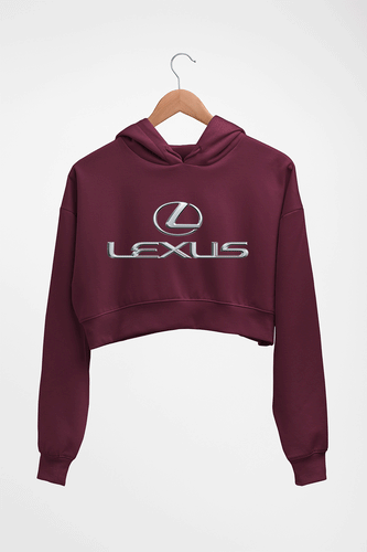 Lexus Crop HOODIE FOR WOMEN-Maroon-Ektarfa.online