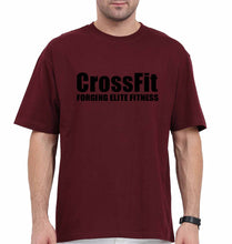 Load image into Gallery viewer, CrossFit Oversized T-Shirt for Men-Maroon-Ektarfa.online
