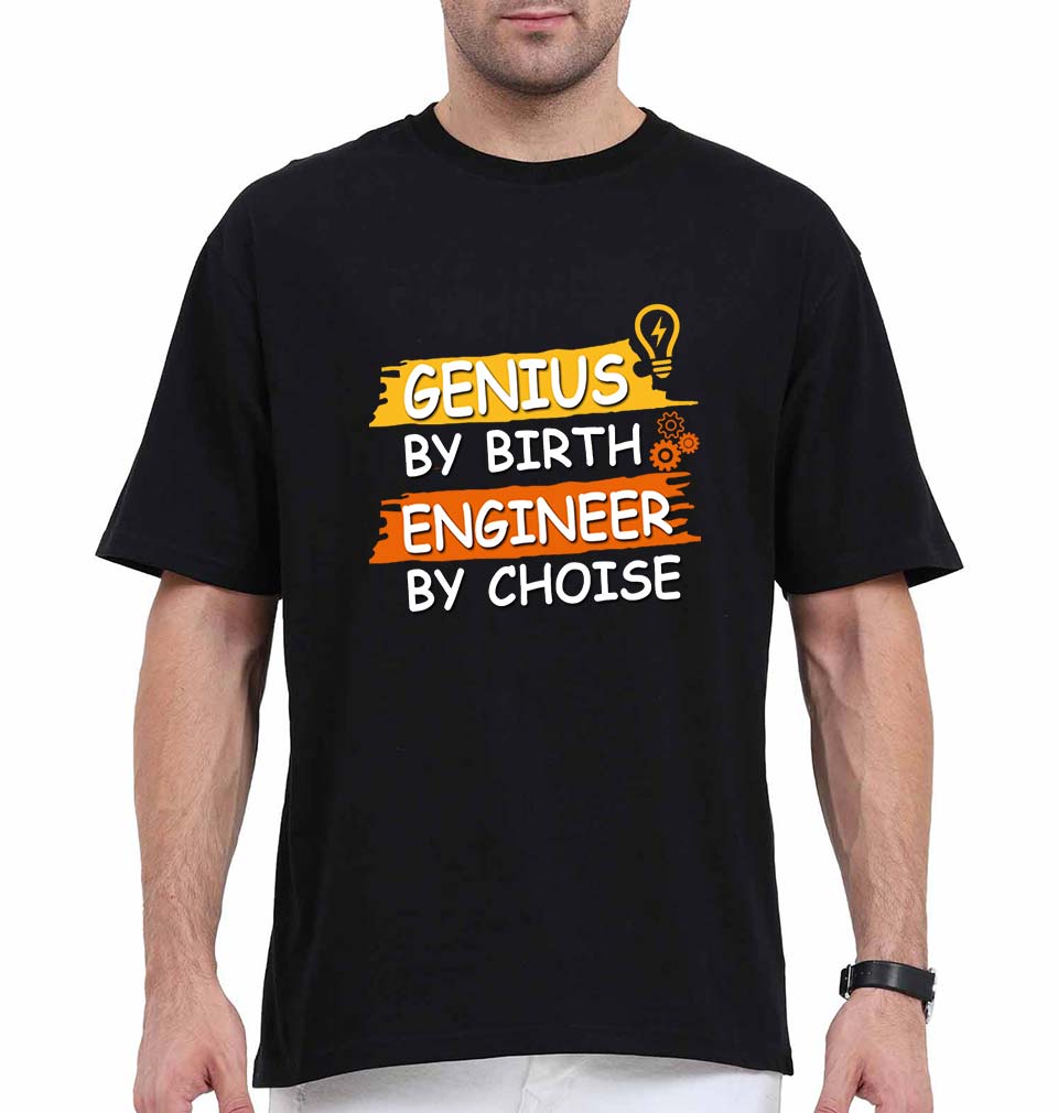 Genius Engineer Oversized T-Shirt for Men-Black-Ektarfa.online
