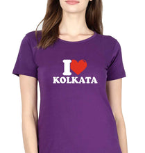 Load image into Gallery viewer, I Love Kolkata T-Shirt for Women-Purple-Ektarfa.online
