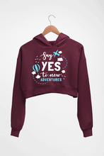 Load image into Gallery viewer, Travel Adventures Crop HOODIE FOR WOMEN-Maroon-Ektarfa.online
